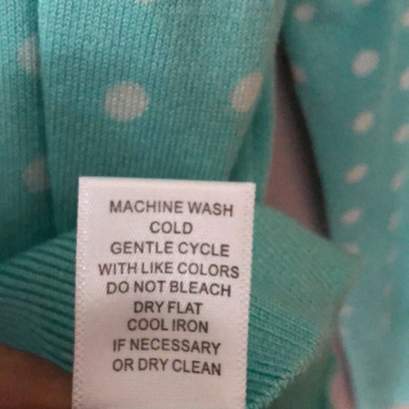 Aqua & White Polka Dot Cardigan - Picture 5 of 5